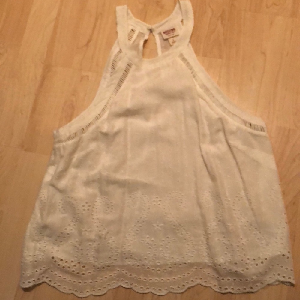 White cute detailed tank top